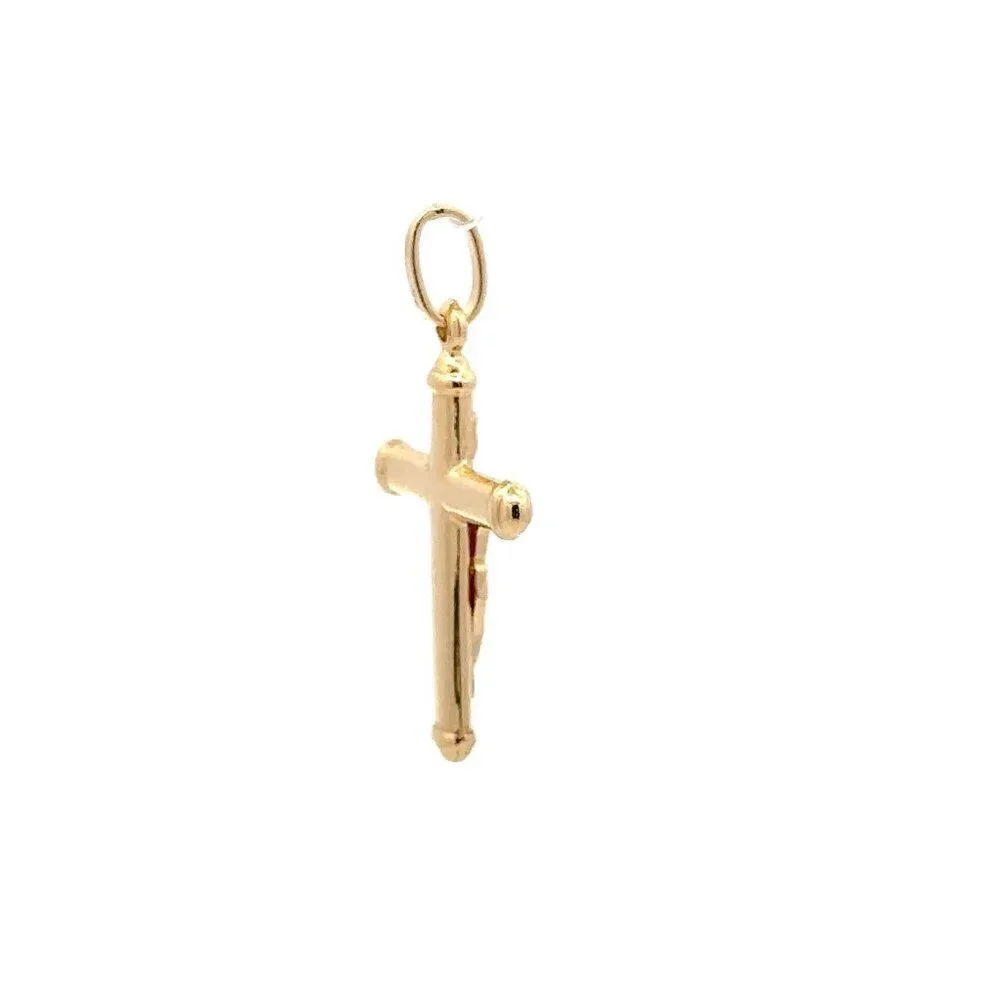 18K Gold Pendant Cross Jesus Christ Religious - Picture 4 of 9